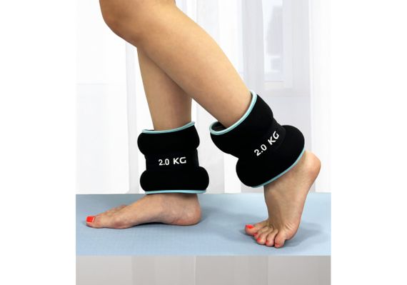 Обтяжувачі EasyFit 2 х 2 кг для ніг та рук Чорні з блакитним (EF-1020-BE) | Зображення 7