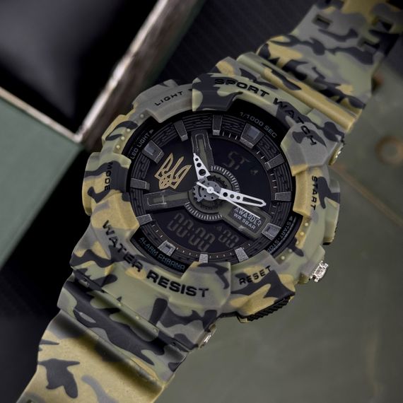Чоловічий годинник Awarder 005 Тризуб золото Camo Green | Зображення 1
