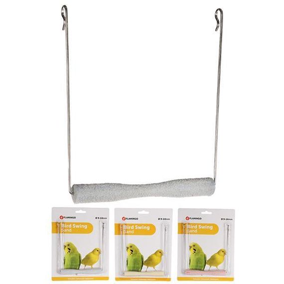 Flamingo Swing Sand Perch фламинго игрушка для птиц, качели с песчаной жердочкой 14х1,5 см