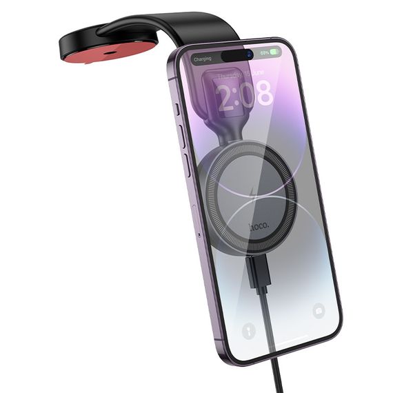 Автодержатель Hoco HW29 Magnetic Ring Wireless 15W | Зображення 2