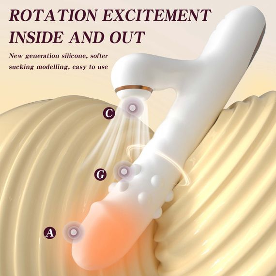 Вібратор для подвійної стимуляціїї Silicone Vibrator 3 rotating functions and 7 licking functions Sex Aura | Зображення 6