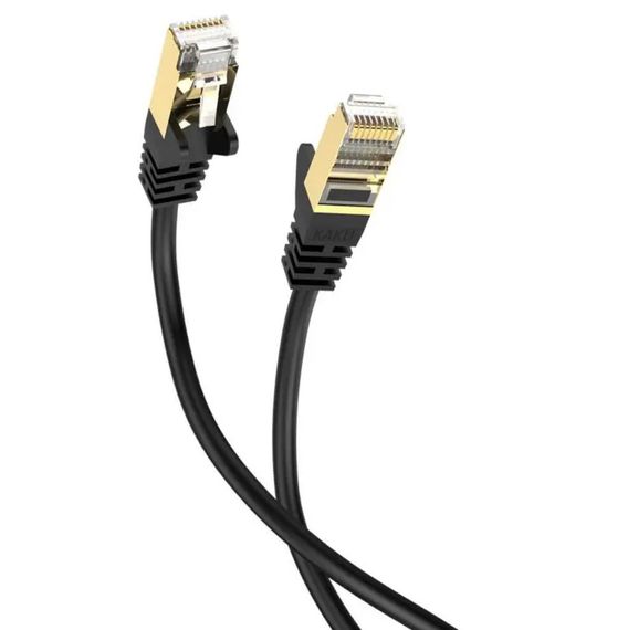 Мережевий інтернет кабель для роутера Kakusiga KSC-745 CAT6 High-Speed 1Gbts LAN RJ45 5м - Black | Зображення 3