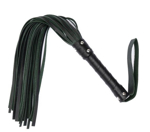 Флогер з натуральної шкіри Flirty Hard Leather - Green, BG-00032 sexstyle | Зображення 1