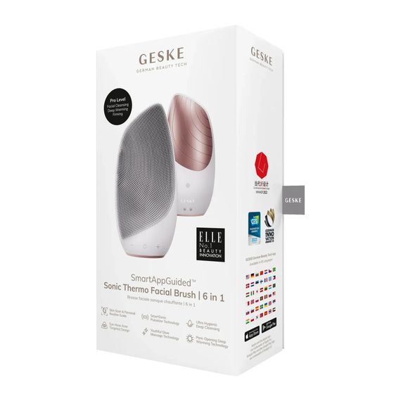 Электронная звуковая термо щетка для лица GESKE Sonic Thermo Facial Brush 6в1, Бронзовый | Зображення 7