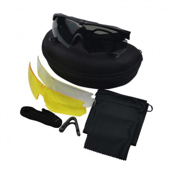 Тактичні захисні окуляри Crossbow Polarized із трьома змінними лінзами Чорний | Зображення 1