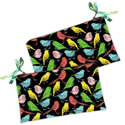 Косметичка жіноча Разноцветные птички 20х12 см (K_16A082)