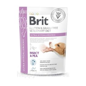 Ветеринарний сухий корм для собак Brit VetDiet Ultra-hypoallergenic з комахами при алергії 400 г