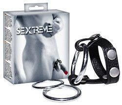 Ремінь для пеніса з металевими кільцями sexstyle
