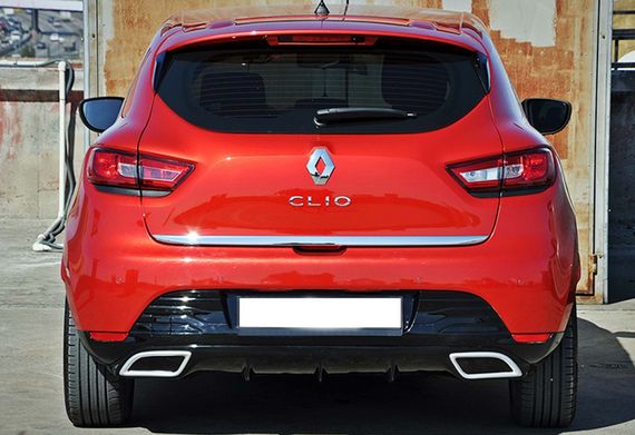 Задній дифузор DPT V-2 (чорний глянець) для Renault Clio IV 2012-2019 рр