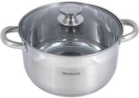 Каструля Ofenbach Casserole з нержавіючої сталі 6л зі скляною кришкою