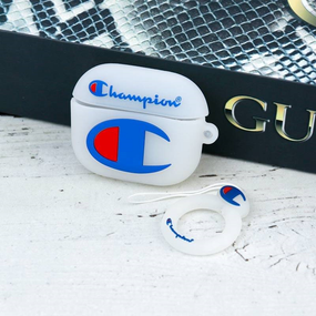 Силиконовый 3D чехол для наушников Apple AirPods Pro 1/2 Сhampion Белый