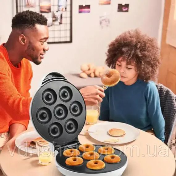 Апарат для приготування пончиків 7шт, 1000Вт / Машинка для випікання пончиків / Донат мейкер