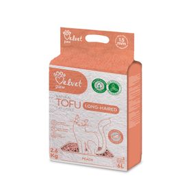 Растительный наполнитель для кошачьего туалета для длинношерстных котов Velvet Paw Tofu, 6 л