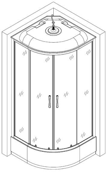 Душовий бокс BRAVO BZURA H90GBB півкруглий | Зображення 2