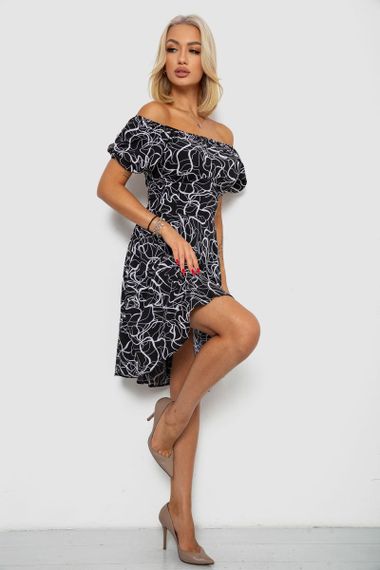 Платье софт с принтом, цвет черный, 230R1010-5 | Зображення 2