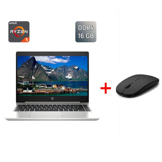 Ультрабук Б-класс HP ProBook 455 G7 / 15.6" (1920x1080) IPS / AMD Ryzen 5 4500U (6 ядер по 2.3 - 4.0 GHz) / 16 GB DDR4 / 256 GB SSD / AMD Radeon RX Vega 6 Graphics / TouchID / WebCam б/у + Подарок Беспроводная мышь / USB
