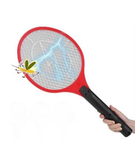 Електрична мухобойка Rechargeable Mosquito-hitting Swatter тришарова акумуляторна Чорно-червоний | Зображення 5