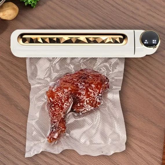 Кухонний вакуумний пакувальник харчових продуктів з дисплеєм Vacuum sealer LS-802 Білий Побутовий вакууматор домашній | Зображення 4