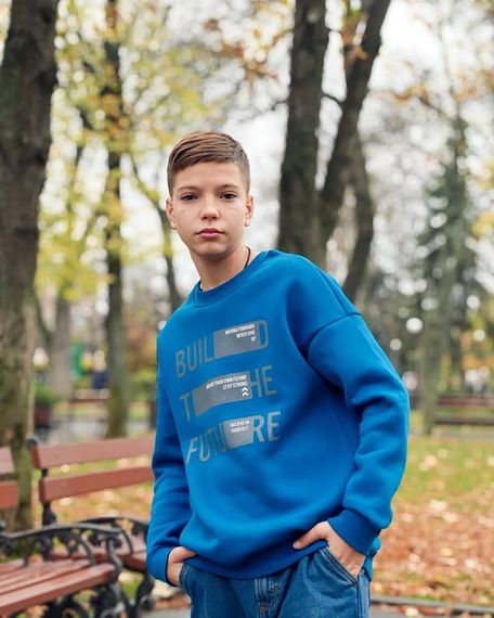 Світшот для хлопчика (підлітковий) Носи своє 164 Бірюзовий (p-12423-140376) | Зображення 4