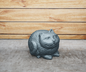 Статуэтка  толстый кот (Fat Cat) 100, Серый металлик