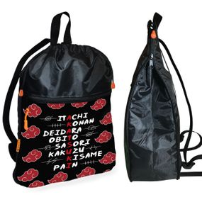 Рюкзак-мешок для обуви,спортивной формы Аниме Наруто Акацуки детская сумка для сменки с расширителем (01209)