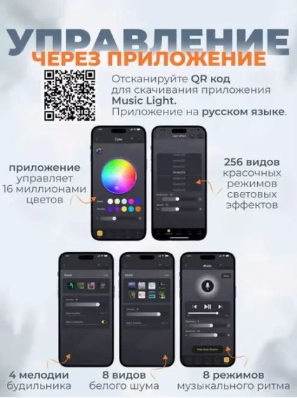 Беспроводная умная колонка ночник Улитка Conch Music Light 4 в 1 портативный RGB светильник с Bluetooth | Зображення 4