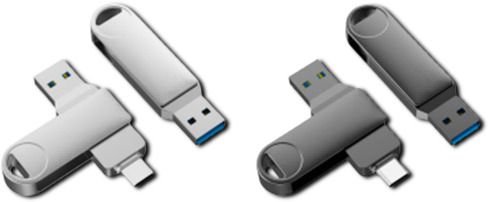 Флешка XO DK03 сталевий 256 ГБ USB Type-C 3.0 (MAW-44116_1214) | Зображення 1