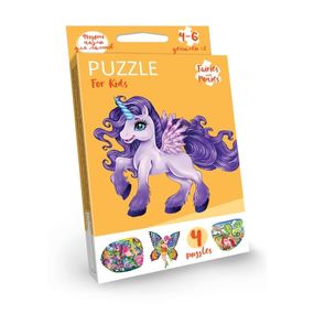 Дитячі розвиваючі пазли "Puzzle For Kids" PFK-05-12, 2 картинки  Єдиноріг фіолетовий