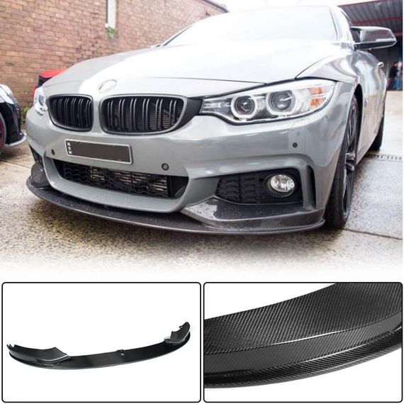 Накладка на передній бампер Карбон V4 (M-Sport) для BMW 4 серія F-32 2012-2020 рр | Зображення 1