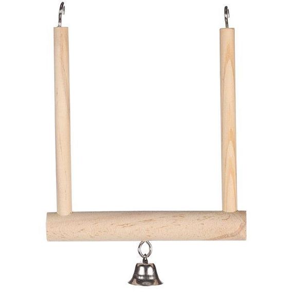Flamingo Wooden Swing фламинго свинг дерев'яні гойдалки для птахів, з дзвіночком S
