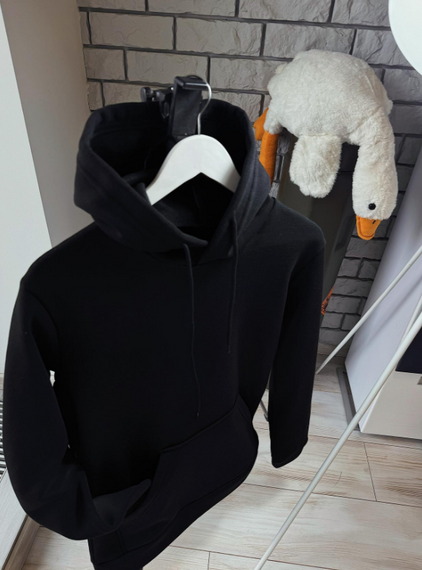 Женский теплый худи толстовка на флисе DA2444 размер М цвет черный | Зображення 1