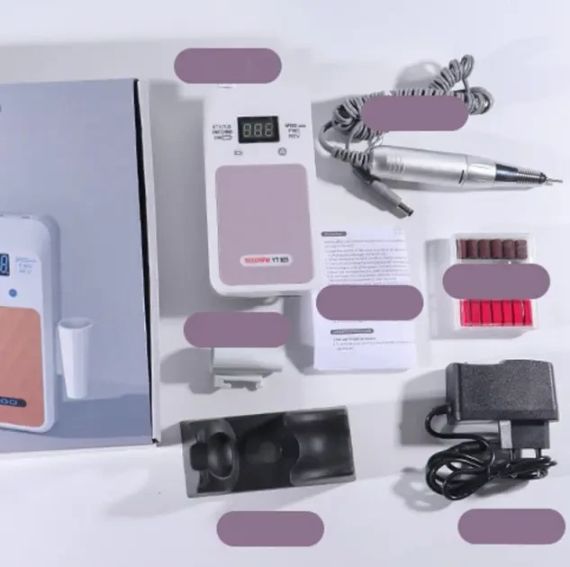 Портативный Фрезер для ногтей Nail Drill YT-928 аккумуляторный с индикатором заряда на 35 000 оборотов | Зображення 4