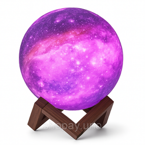 Настільний акумуляторний нічник світильник для дитячої Magic 3D COLOR Moon Light с пультом OF-24