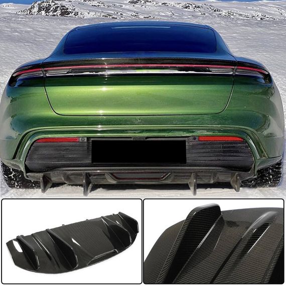 Диффузор заднего бампера (2019-2024 Base SD, Карбон) для Porsche Taycan 2019- гг