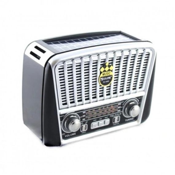 Радіоприймач Golon RX-455S USB/акумулятор сонячна панель. MN-644 Колір: сірий