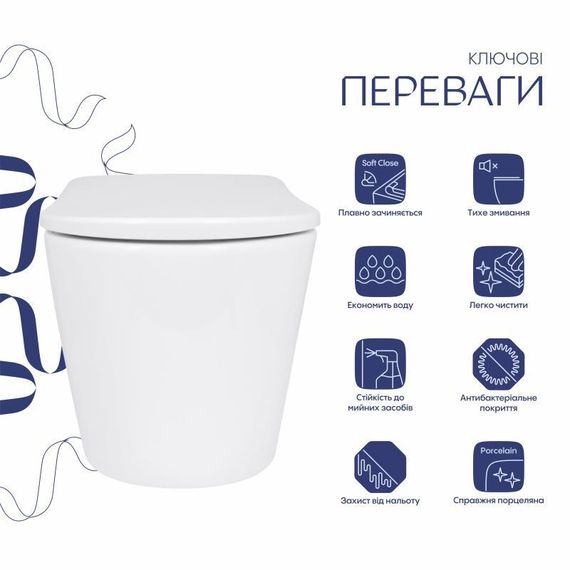 Унітаз підвісний Qtap Scorpio ML Ultra Quiet 490x365x325 мм, з сидінням Soft-close MagLock, White QTSCOML26W49622 | Зображення 2