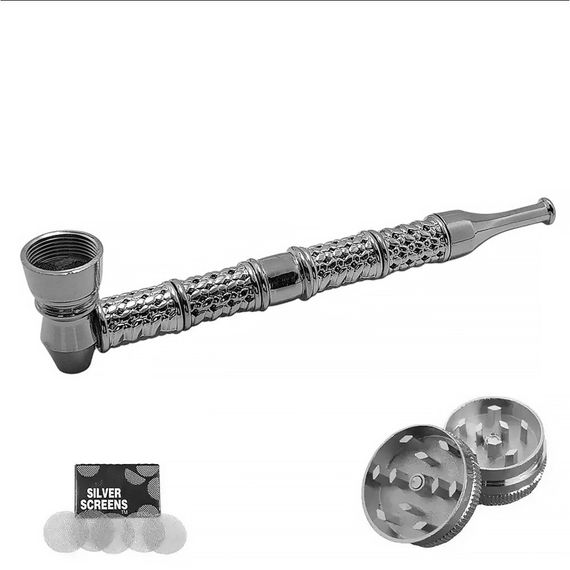 Трубка З Крешером І Сіточками “Dongo Silver”
