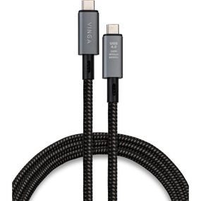 Дата кабель USB4 Type-C to Type-C 0.8m 240W 40GBps 8K60Hz Nylon Vinga (VCPDCU4)