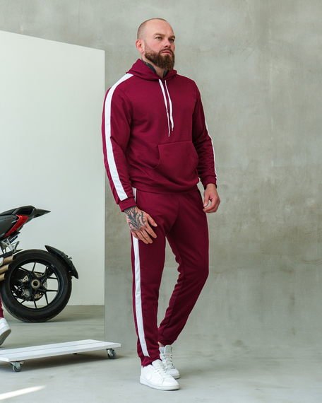 Костюм Лампас весна бордово-белый S L | Зображення 3