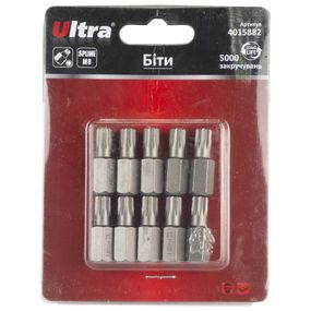 Набір біт Ultra Spline M8×30мм 10мм 10шт S2 (блістер) 4015882