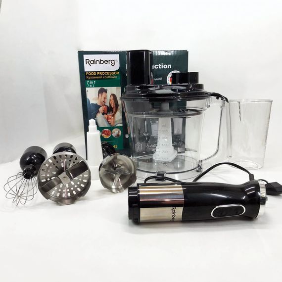 Багатофункціональний занурювальний мульти блендер 4в1 Rainberg RB-2238 подрібнювач 1200 Вт, потужний | Зображення 4