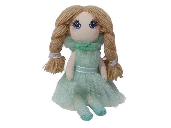 Игровая мягкая кукла подарок, русая 32см мятный | Зображення 2