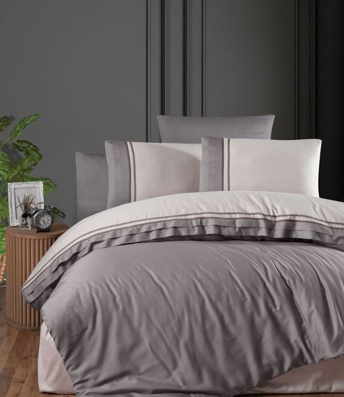 Комплект постільної білизни First Choice Deluxe Satin 200х220 Groovy Quicksilver