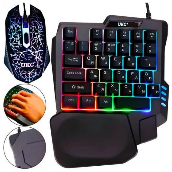 Комплект игровой клавиатура и мышка с подсветкой проводные USB 35 клавиш