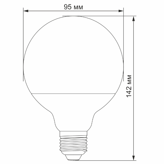 Лампа G95e 15W E27 3000K 220V LED Videx | Зображення 1