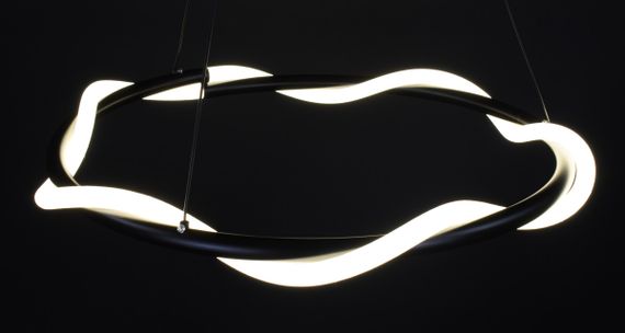 Люстра світлодіодна підвісна LED світильник для квартири на стелю лед 27943 Чорний 30-150х62х62 см. | Зображення 3