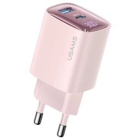 МЗП Usams US-CC229 GaN Digital Display XC Ser. 30W (1USB-A/1C) Pink