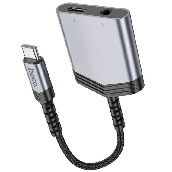 Перехідник Hoco LS39 Type-C to Type-C + 3.5mm Metal gray | Зображення 5