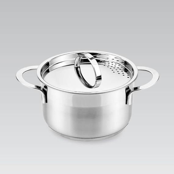 Каструля Maestro MR-3511-20, 3 л, 20 см, з нержавіючої сталі з кришкою, для всіх типів плит
