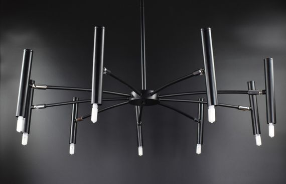 Люстра стельова на 9 лампочок 26420 Чорний 30-65х85х85 см. | Зображення 3